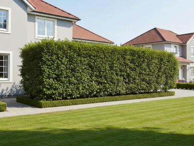 Trimmed hedge after