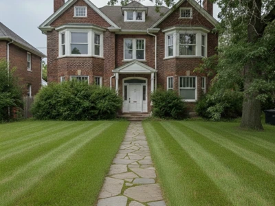 Neat lawn after mowing